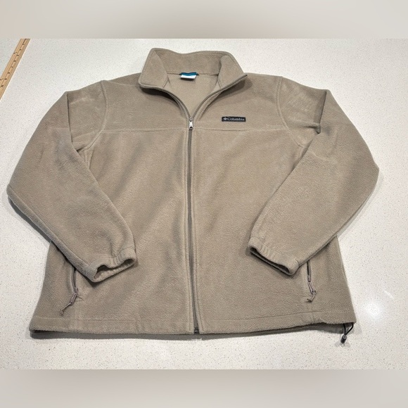 Columbia Beige Full-Zip Fleece Jacket - Size XL - Picture 1 of 9